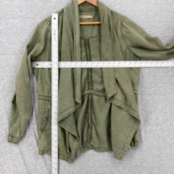 Max Jeans Jacket Women Medium Army Green Military Utility Tencel Drape - Picture 10 of 14